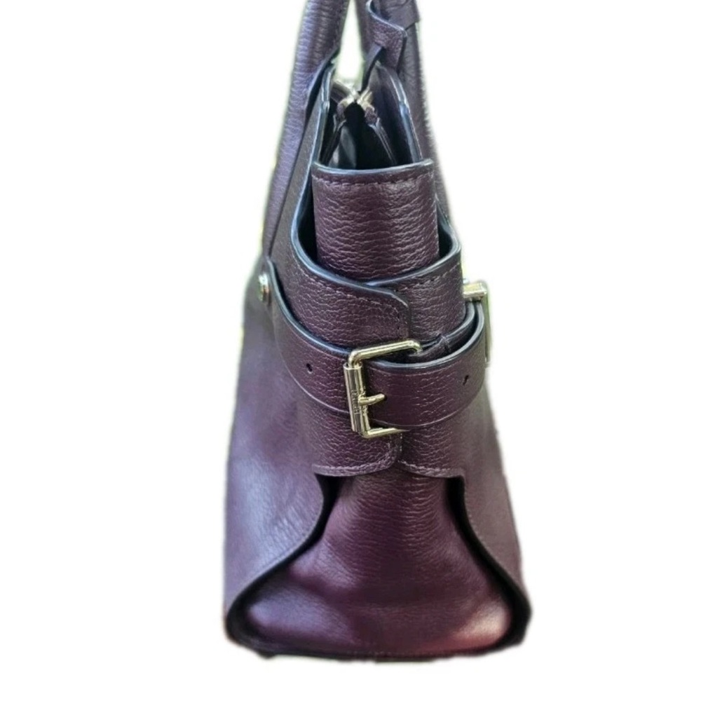 Henri Bendel Carlyle Purple Pebbled Leather Satchel - Picture 8 of 11